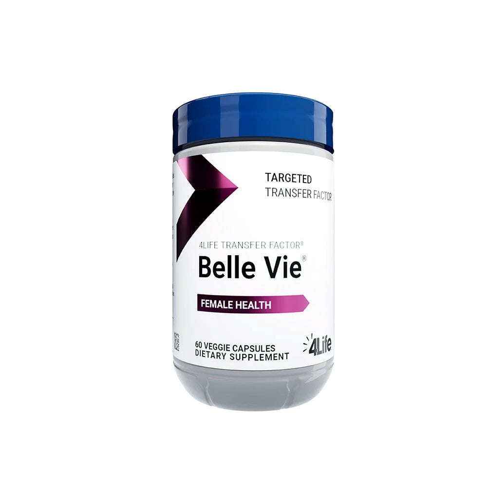 4Life Transfer Factor Belle Vie - Reproductive Health Supplement for Women - Phytoestrogen Blend with Kudzu, Flax, and Red Clover - Supports Endocrine System & Immune Function - 60 Veggie Capsules, Front Image