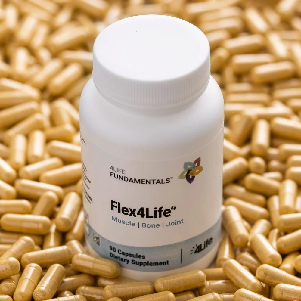 4Life Transfer Factor Flex4Life - Joint Support Formula with Boswellia Serrata, Bromelain, Protease, Hyaluronic Acid & Turmeric for Healthy Joint Tissue, Flexibility & Agility - Muscle and Joint Health - 90 Veggie Capsules, Front Image