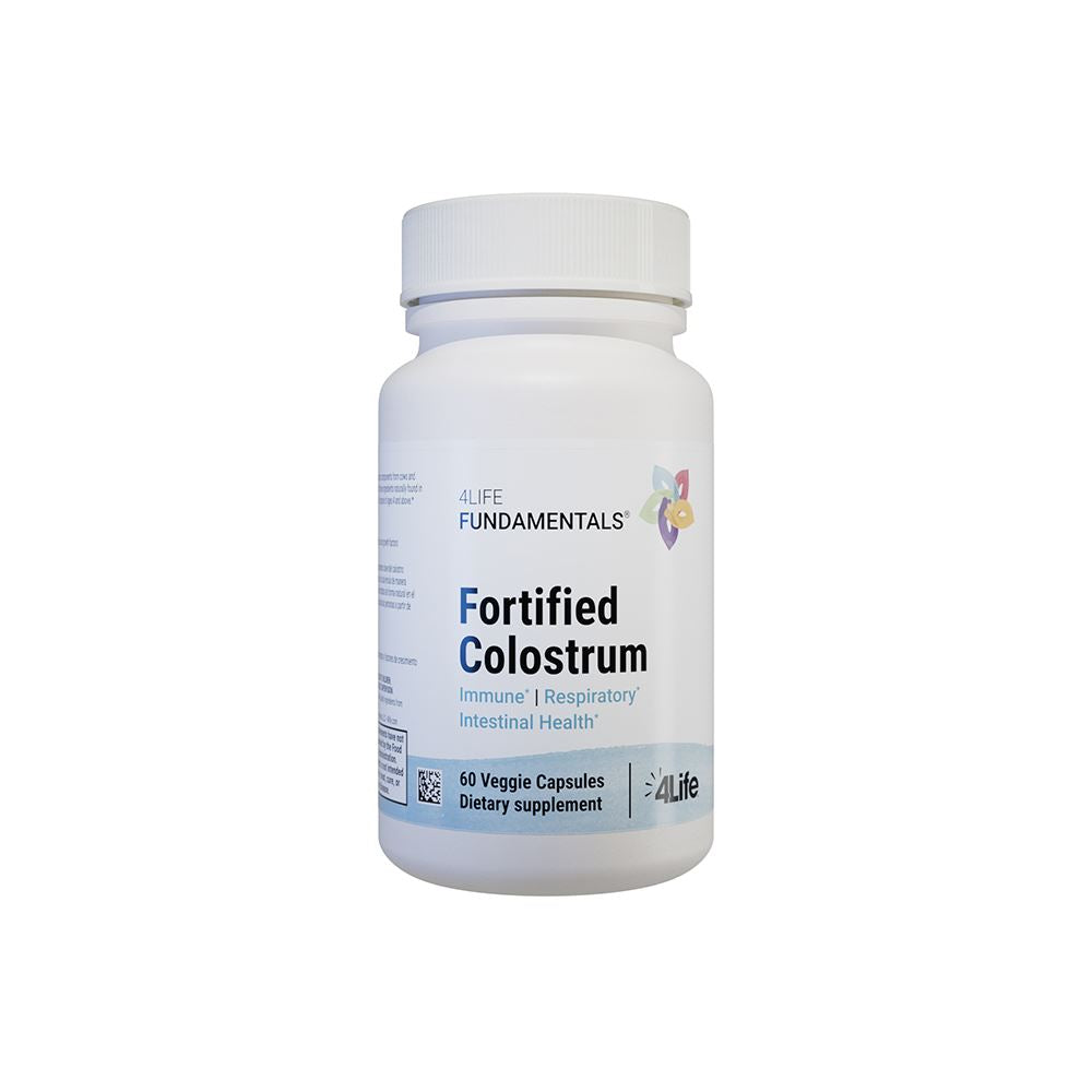 4Life - Fortified Colostrum - Bovine Colostrum Veggie Capsules for Immune, Absorptive, Respiratory and Brain Function Support with Lactoferrin, Lactalbumin, and Milk Fat Globule Membrane - 60 Capsules, Front View