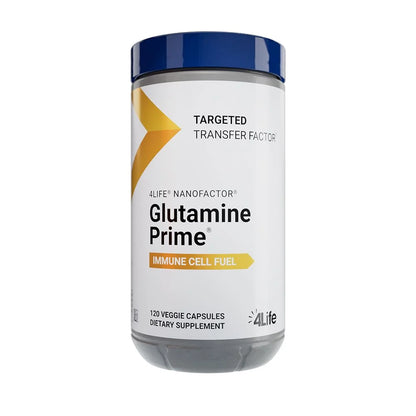 4Life Glutamine Prime Glutamine Supplement with L-Glutamine, L-Arginine, Cysteine, and Alpha lipoic acid Immune System Support - Overall Wellness and Energy Boost - 120 Veggie Capsules, Front View