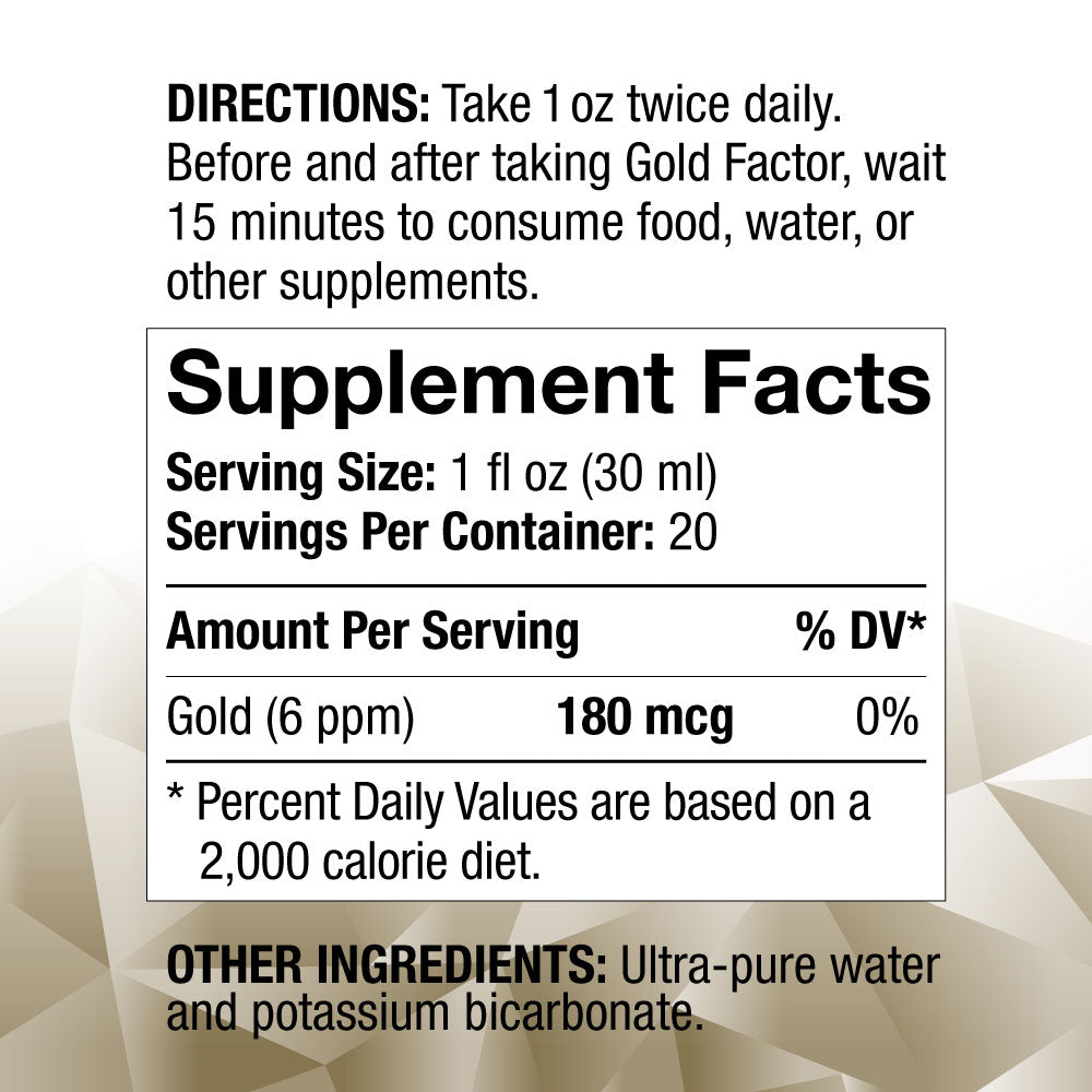 4life Transfer Factor Colloidal Gold Cognitive Function and Cellular Vitality Telomeres Protection for Premium Anti-Aging, Supplement Facts