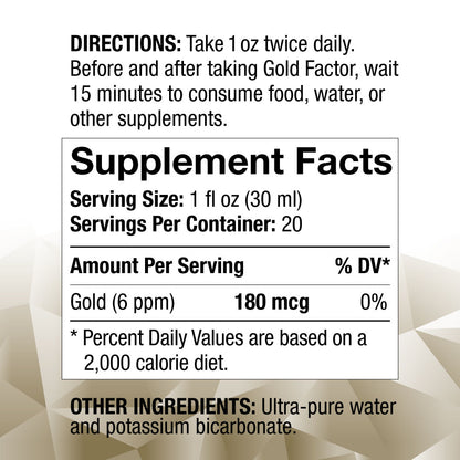 4life Transfer Factor Colloidal Gold Cognitive Function and Cellular Vitality Telomeres Protection for Premium Anti-Aging, Supplement Facts