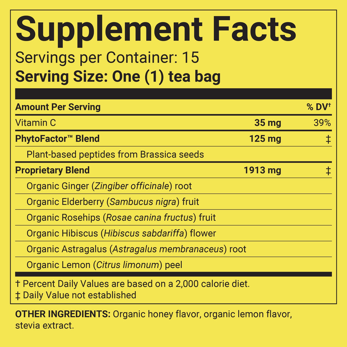 4Life Immune Tea Supplement Facts