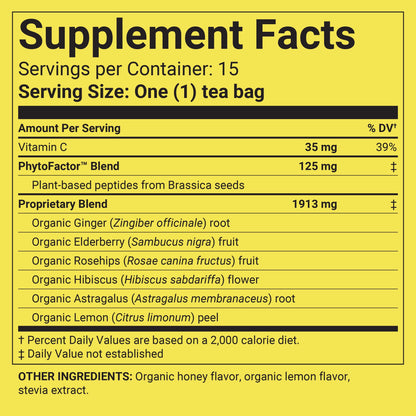4Life Immune Tea Supplement Facts