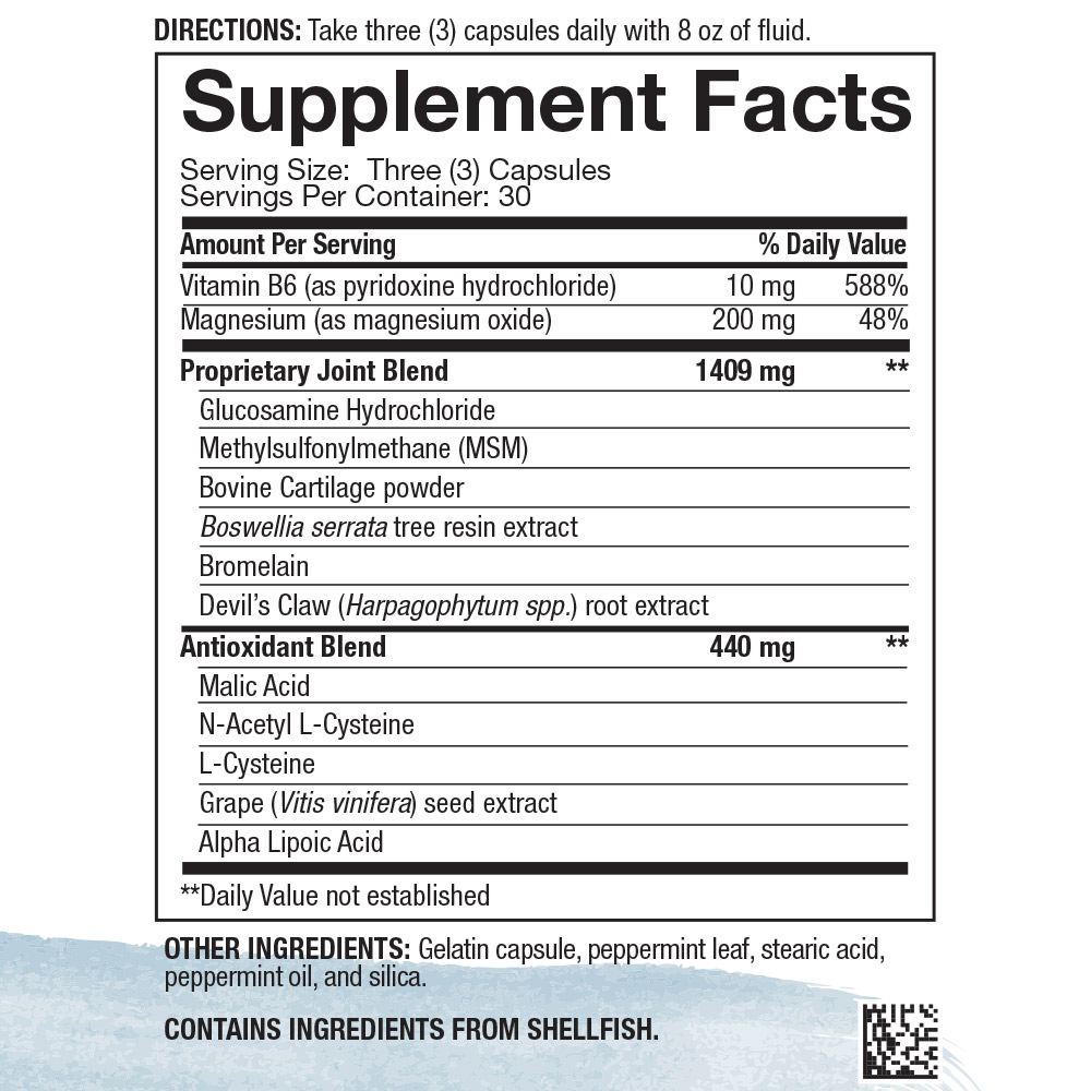 4Life Transfer Factor Fibro AMJ Day Time Formula - Dietary Supplement Supports Muscle, Bone, and Joint Health with Magnesium and Boswellia Serrata Extract - 90 Capsules, Supplement Facts