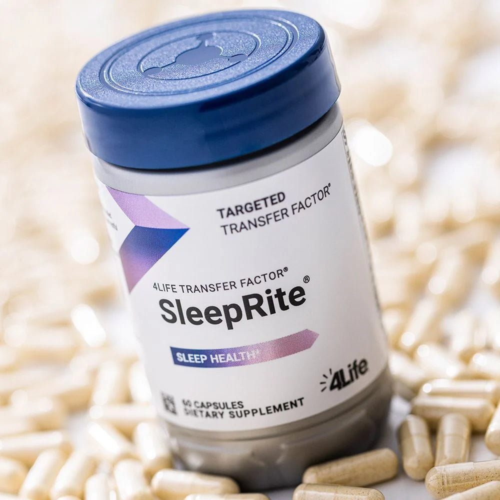 4Life Transfer Factor SleepRite - All-Natural Immune and Sleep Support with GABA and melatonin - 60 Capsules, Angled Image