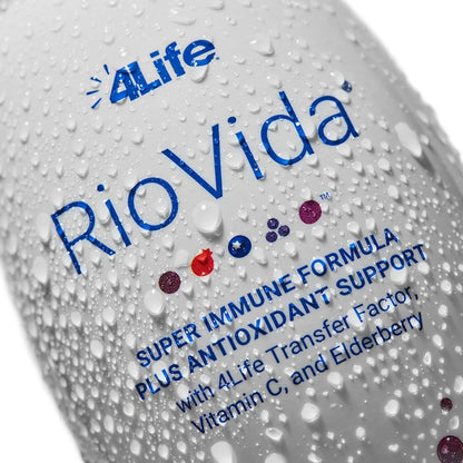 4Life Transfer Factor RioVida Tri-Factor Formula - Liquid Immune System and Antioxidant Support with Vitamin C, Elderberry, Blueberry, and Acai - Single Pack, Close Up image