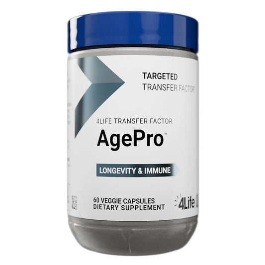 4Life Transfer Factor Agepro NAD+ Booster Supplement with Quercetin, AKG, spermidine, apigenin and Transfer Factors - 60 Capsules, Front Image