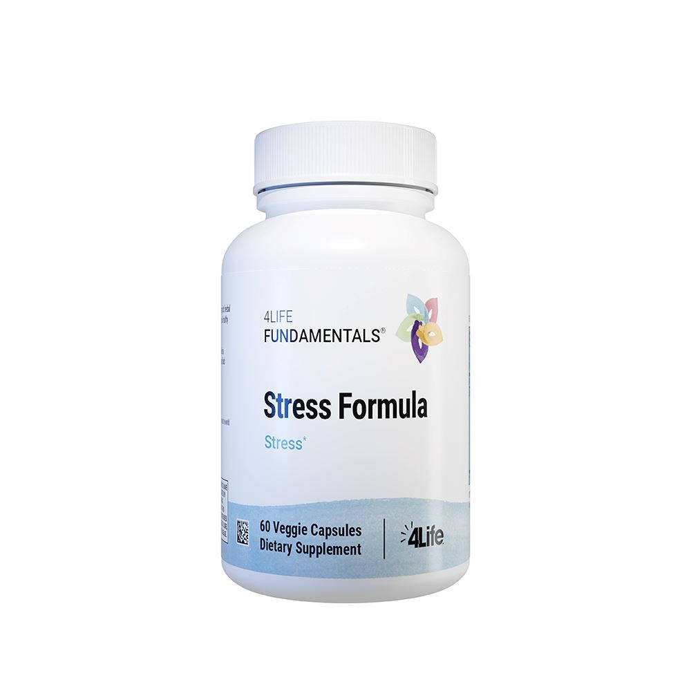 4Life Stress Formula - Dietary Supplement Supports Nervous System, Healthy Sleep, and Relaxation - Supplement Formula with Lemon Balm, Chamomile, Peppermint Leaf, and Valerian Root - 60 Capsules, Front Image