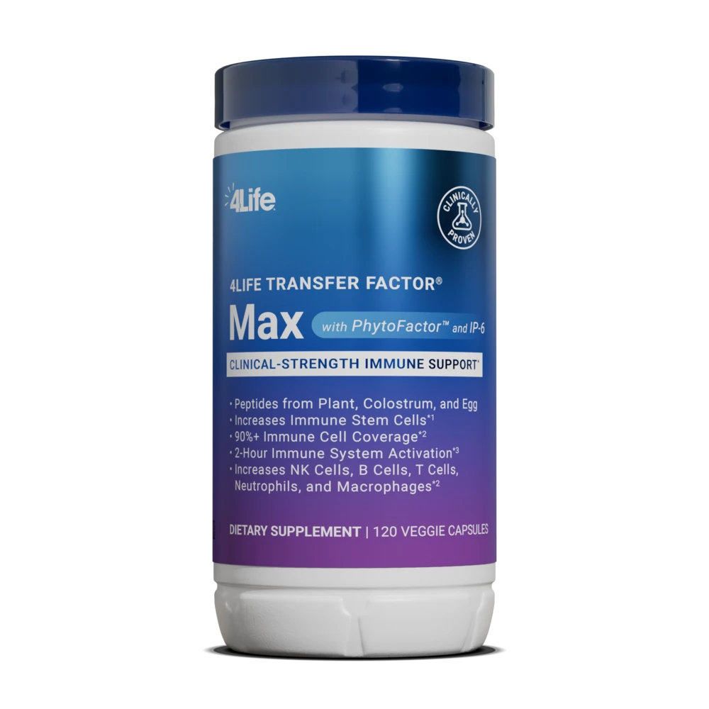 4Life Transfer Factor Max bottle, 120 vegetable capsules