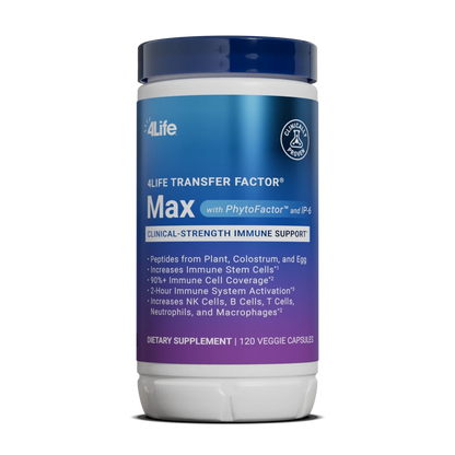 4Life Transfer Factor Max bottle, 120 vegetable capsules