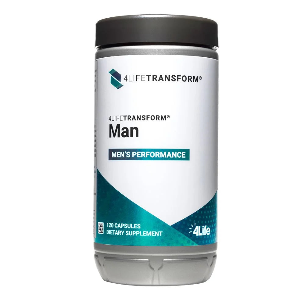 4Life Transform Man – Sexual Performance & Vitality Supplement for Men - Supports Nitric Oxide Production, Energy, & Overall Well-Being with L-Citrulline, Vitamin D3, & Korean Ginseng – 120 Caps, Front Image