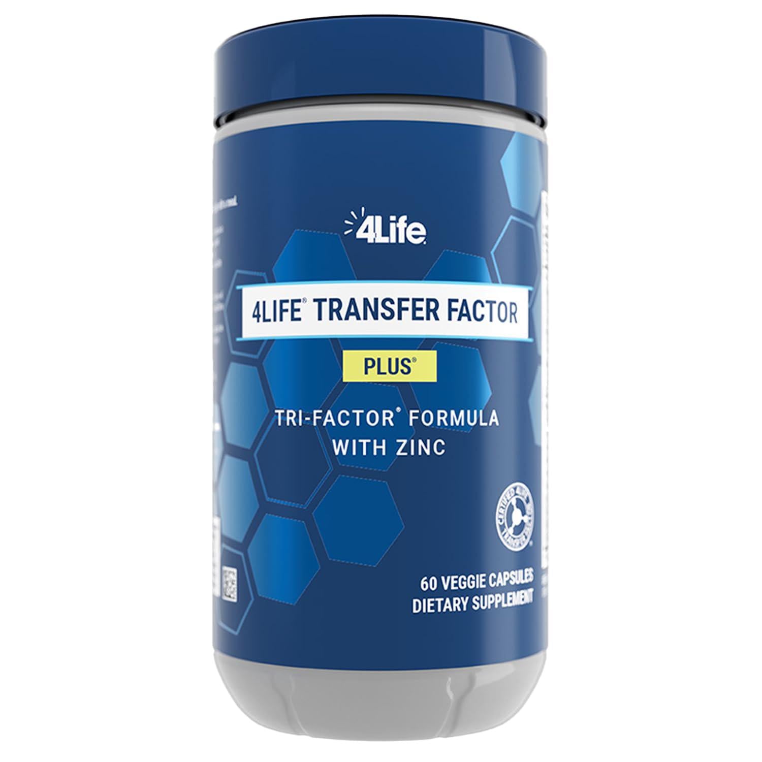 4Life Transfer Factor Plus Immune Booster with Zinc, IP-6, Cordyceps, Shiitake, Maitake, and Bakers Yeast - Immune supplement, Front Image