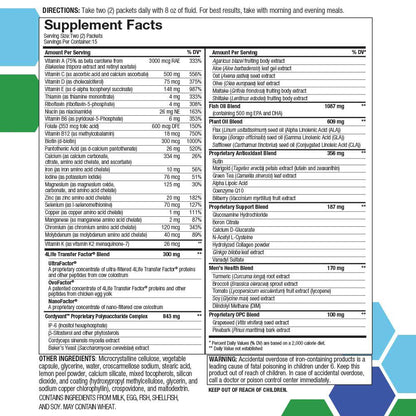 4Life RiteStart Men - Daily Nutritional Pack Supports Immune System Health - Daily Supplement Formula with Vitamin C, Cordyvant, Zinc, and Vitamin D - 30 Packets, Supplement Facts